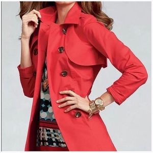 CAbi Sz 4 Convertable Poppy Red 3 in 1 Trench Coat